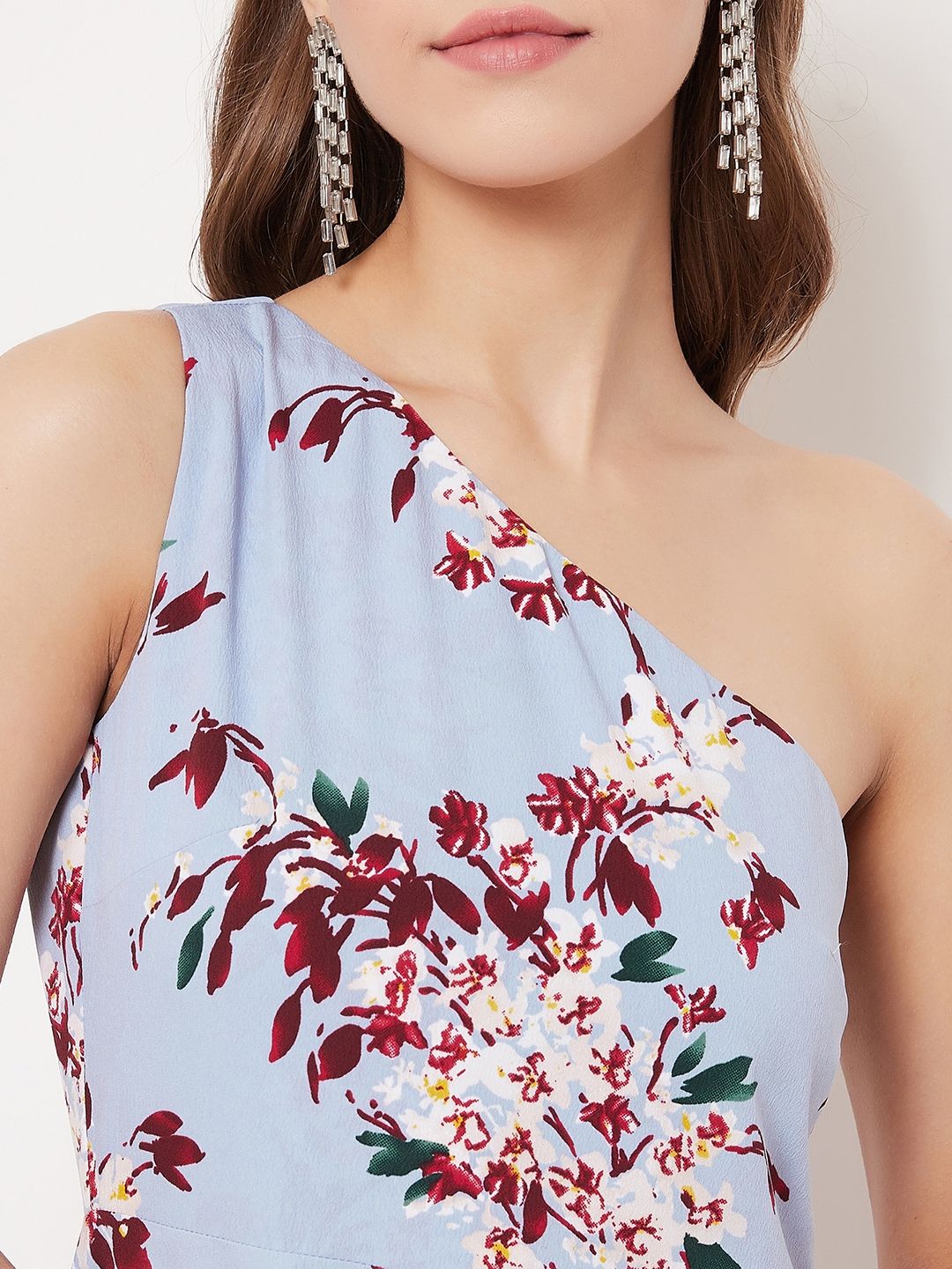 Berrylush Women Blue Printed Maxi Dress