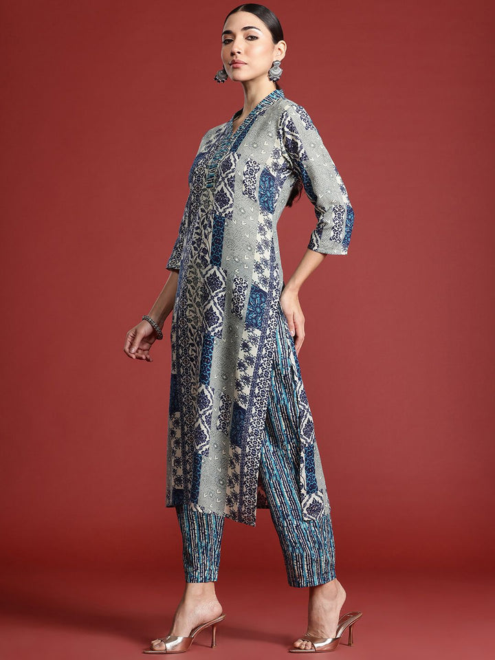 Indo Era Women Ethnic Motifs Printed Pure Cotton Kurta with Trousers & With Dupatta