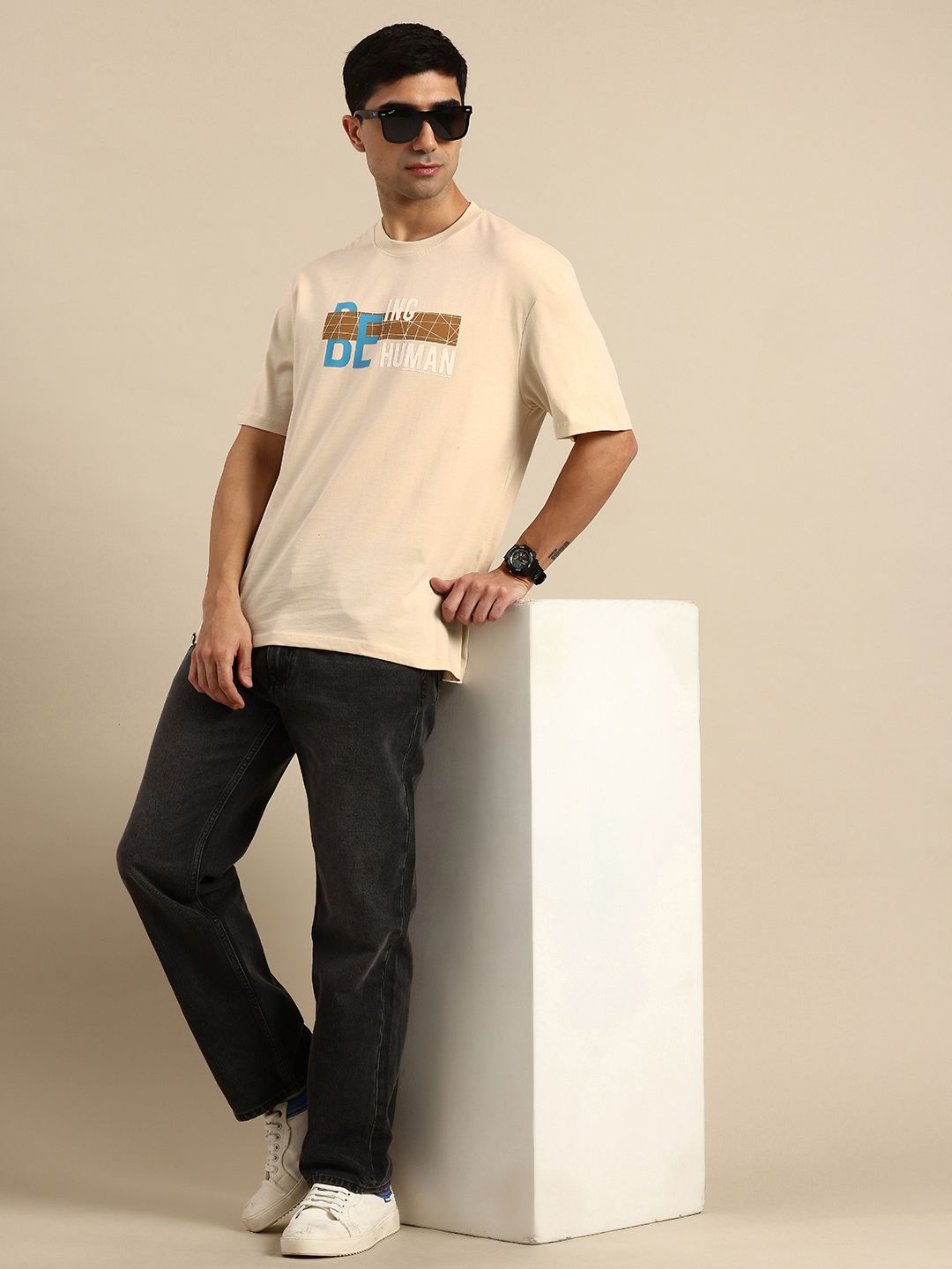 Being Human Brand Logo Printed Pure Cotton T-shirt