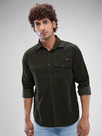 SPYKAR Men Slim Fit Opaque Solid Spread Collar Casual Shirt