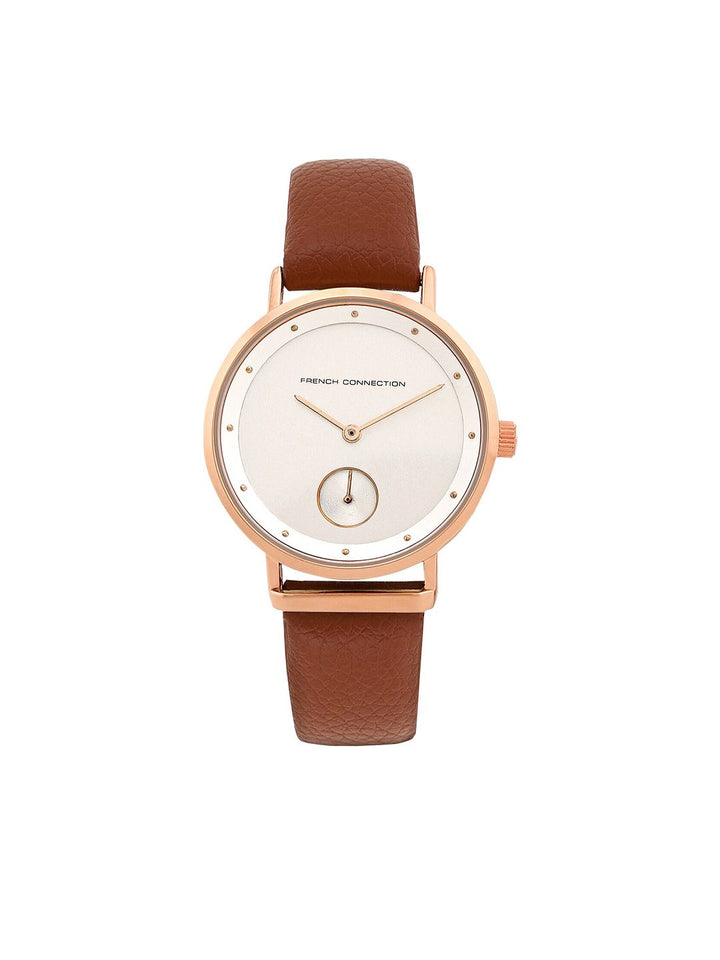 Perancis Sambungan Wanita Dail & Kulit Tali Analog Watch