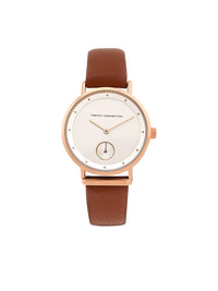 Perancis Sambungan Wanita Dail & Kulit Tali Analog Watch