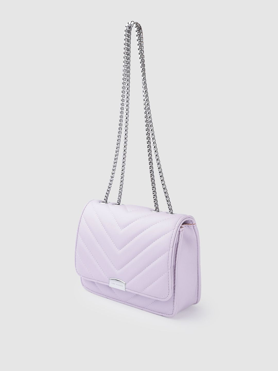 Lino Perros Women Lavender Solid Quilted Structured Shoulder Bag