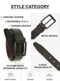 Teakwood Leathers Men Leather Reversible Formal Belt