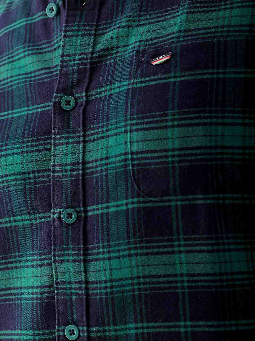 The Indian Garage Co. Spread Collar Slim Fit Checked Cotton Casual Shirt