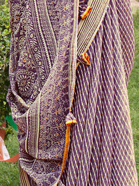 Saree mall Striped Poly Chiffon Sarees