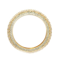KARATCART Set Of 2 Gold Plated & AD Studded Bangles