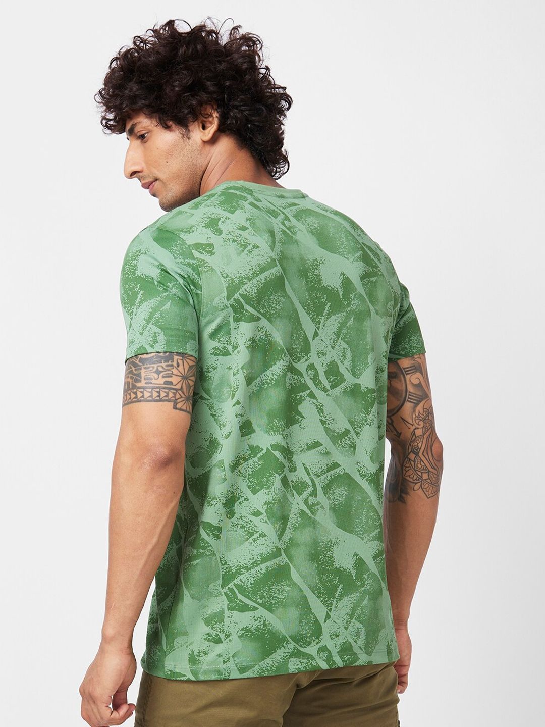 SPYKAR Abstract Printed Cotton T-Shirt
