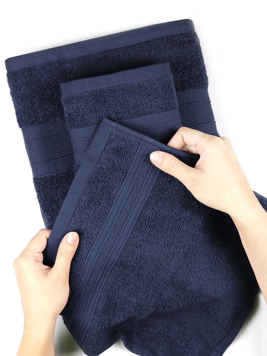 MYTRIDENT Soft Comfort Navy Blue 6 Pieces Pure Cotton 500 GSM Towel Set