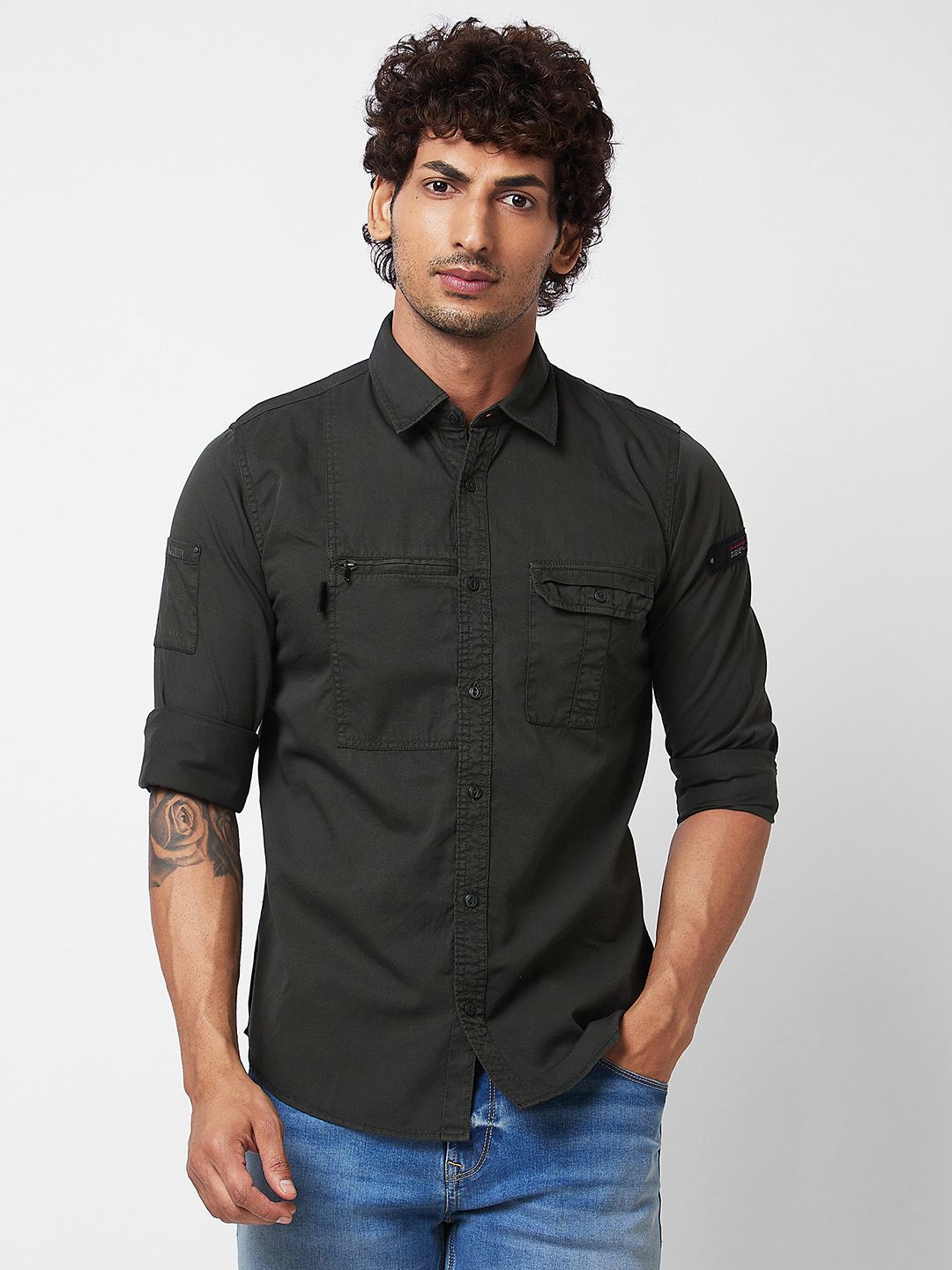 SPYKAR Spread Collar Cotton Casual Shirt