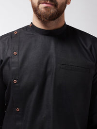 SOJANYA Men Black Solid Asymmetric Kurta