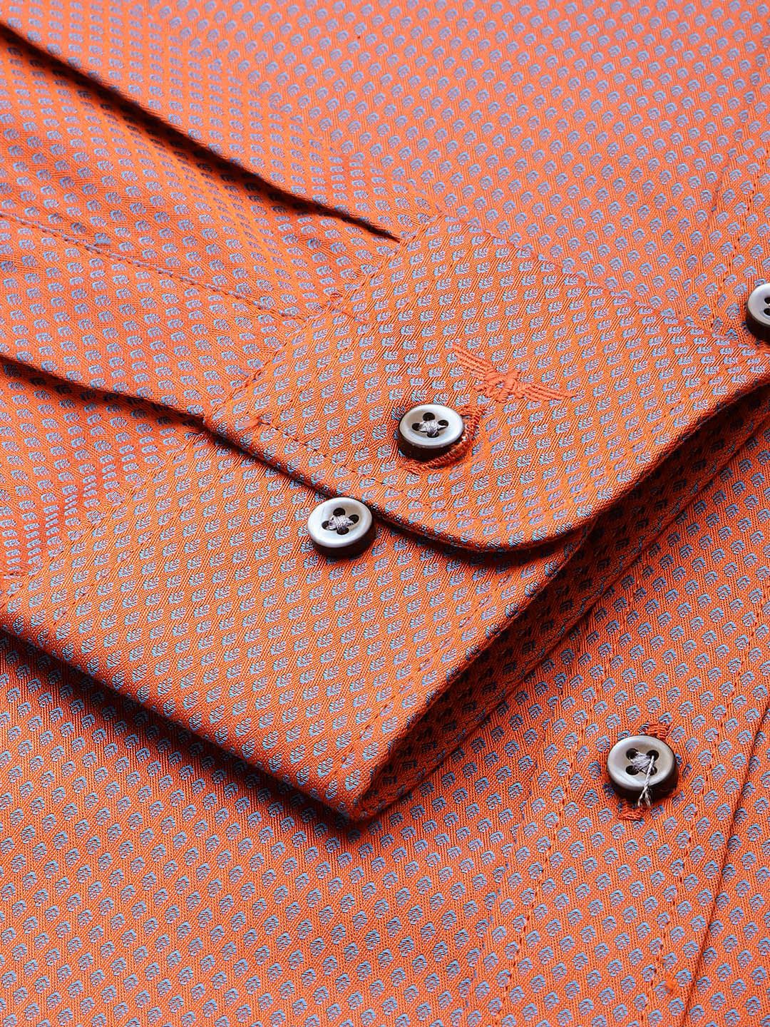 Park Avenue Opaque Self Design Textured Pure Cotton Formal Shirt