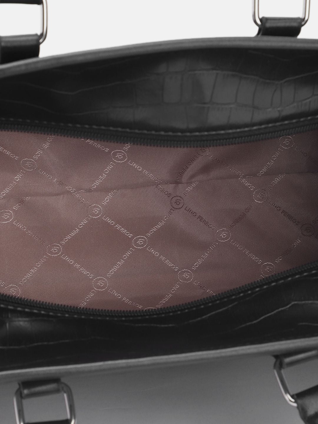 Lino Perros Croc Textured Structured Handheld Bag