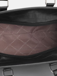 Lino Perros Croc Textured Structured Handheld Bag