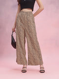DressBerry Women Animal Printed Wide Leg Trousers