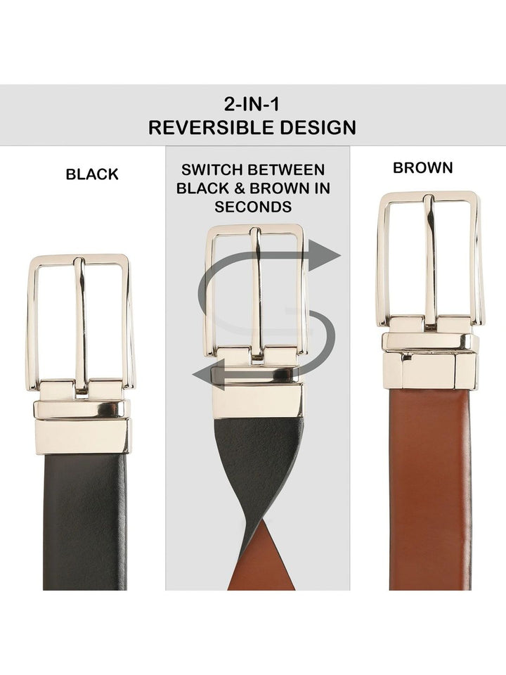 Teakwood Leathers Men Leather Reversible Formal Belt