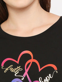 SPYKAR Women Black Printed T-shirt