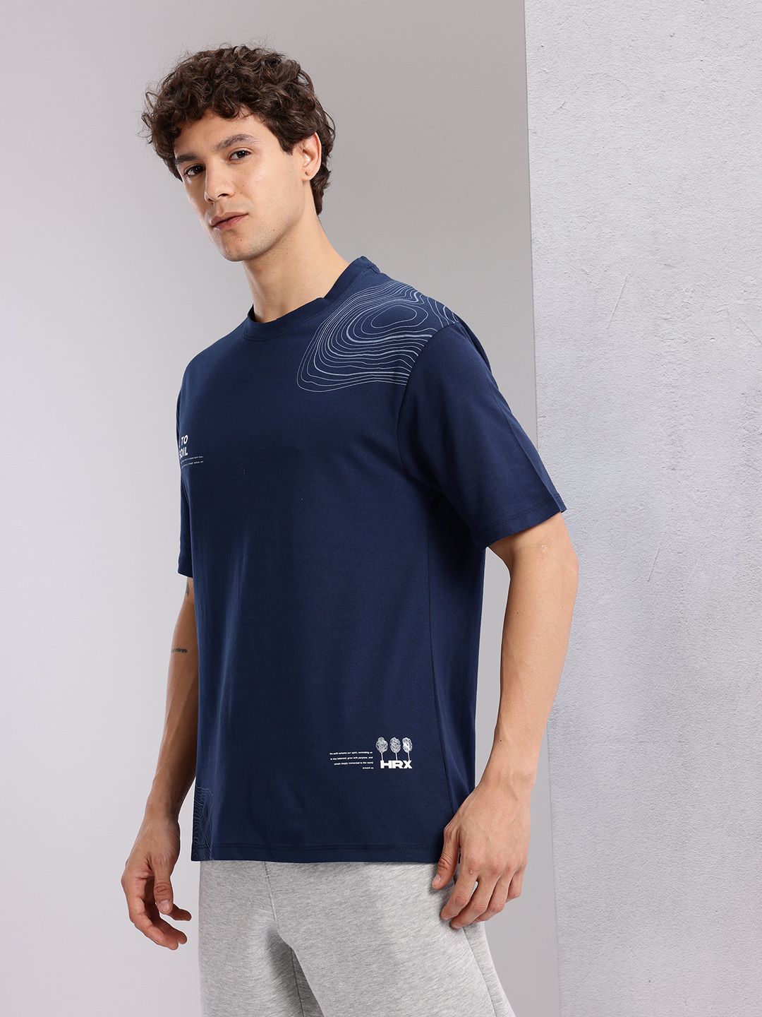 HRX by Hrithik Roshan Men Typography Printed Yoga T-shirt