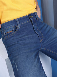 The Indian Garage Co Men Blue Slim Fit Low-Rise Low Distress Stretchable Jeans