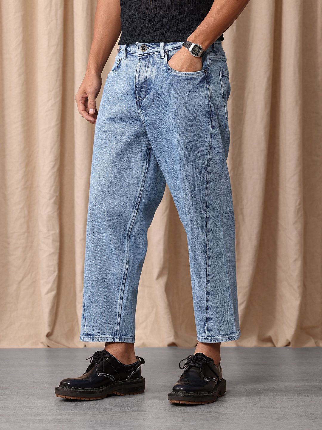 Mr Bowerbird Men Tapered Cropped Light Fade Stretchable Jeans