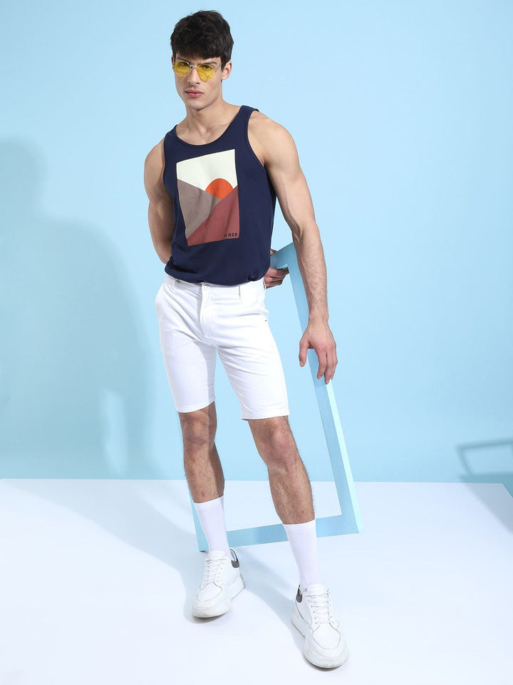 The Indian Garage Co Men Pure Cotton Solid Slim Fit Regular Shorts