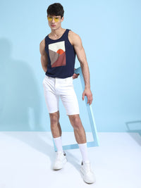 The Indian Garage Co Men Pure Cotton Solid Slim Fit Regular Shorts