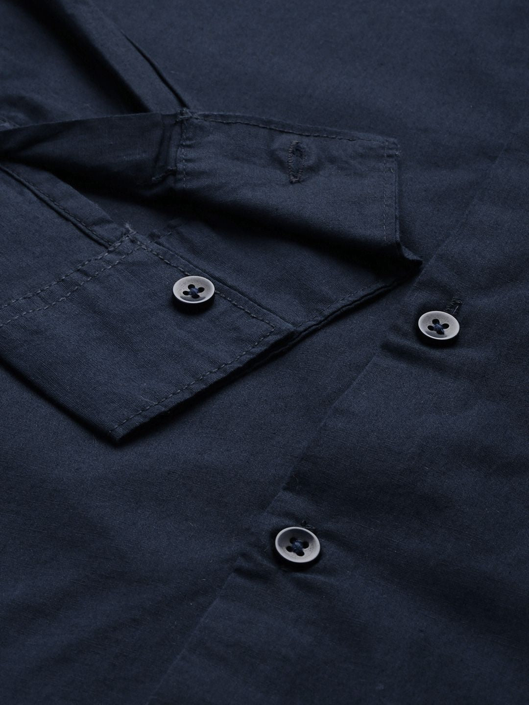 The Indian Garage Co Pure Cotton Mandarin Collar Casual Shirt