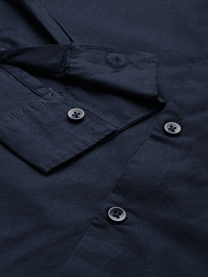 The Indian Garage Co Pure Cotton Mandarin Collar Casual Shirt