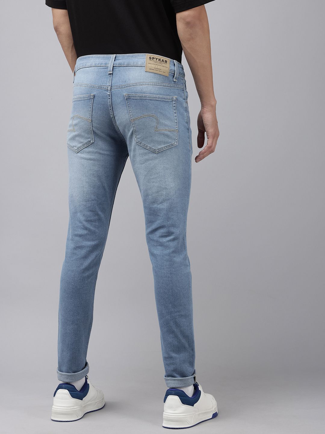 SPYKAR Men Super Skinny Fit Low-Rise Light Fade Stretchable Jeans