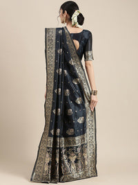 Saree mall Ethnic Motifs Woven Design Zari Baluchari Sarees