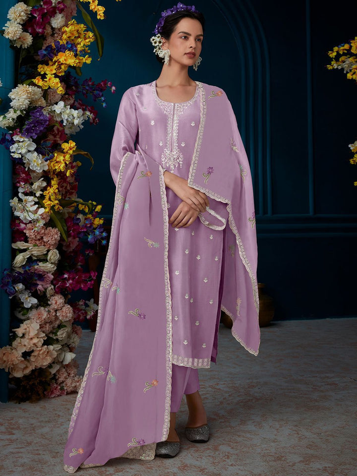 Indo Era Ethnic Motifs Embroidered Regular Beads And Stones Kurta With Trousers & Dupatta