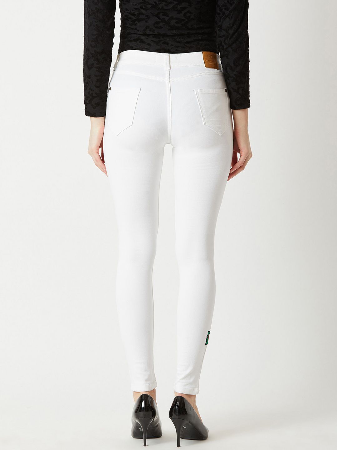 Miss Chase Women White Skinny Fit Mid-Rise Clean Look Jeans