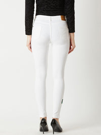 Miss Chase Women White Skinny Fit Mid-Rise Clean Look Jeans