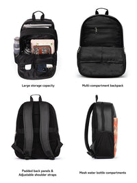 ZOUK Tidal Wave Printed Water Resistance Backpack Up To 16 Inch