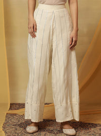 W Women Striped Ethnic Parallel Trouser
