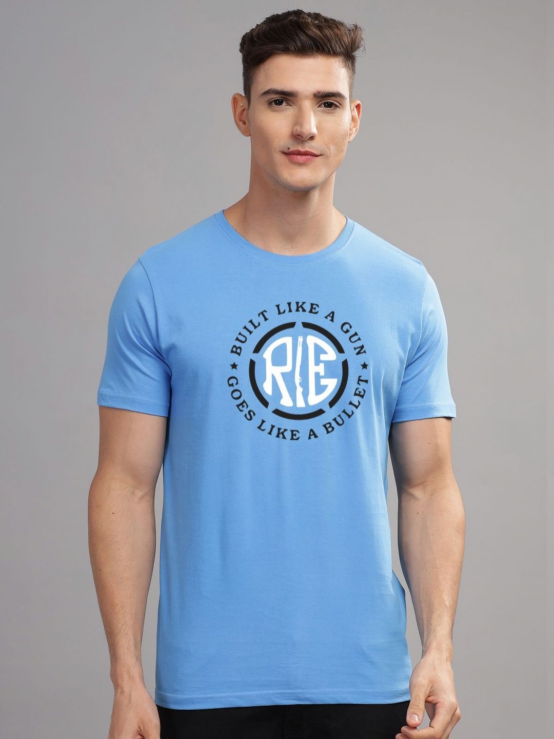 ADRO Men Typography Printed Raw Edge T-shirt