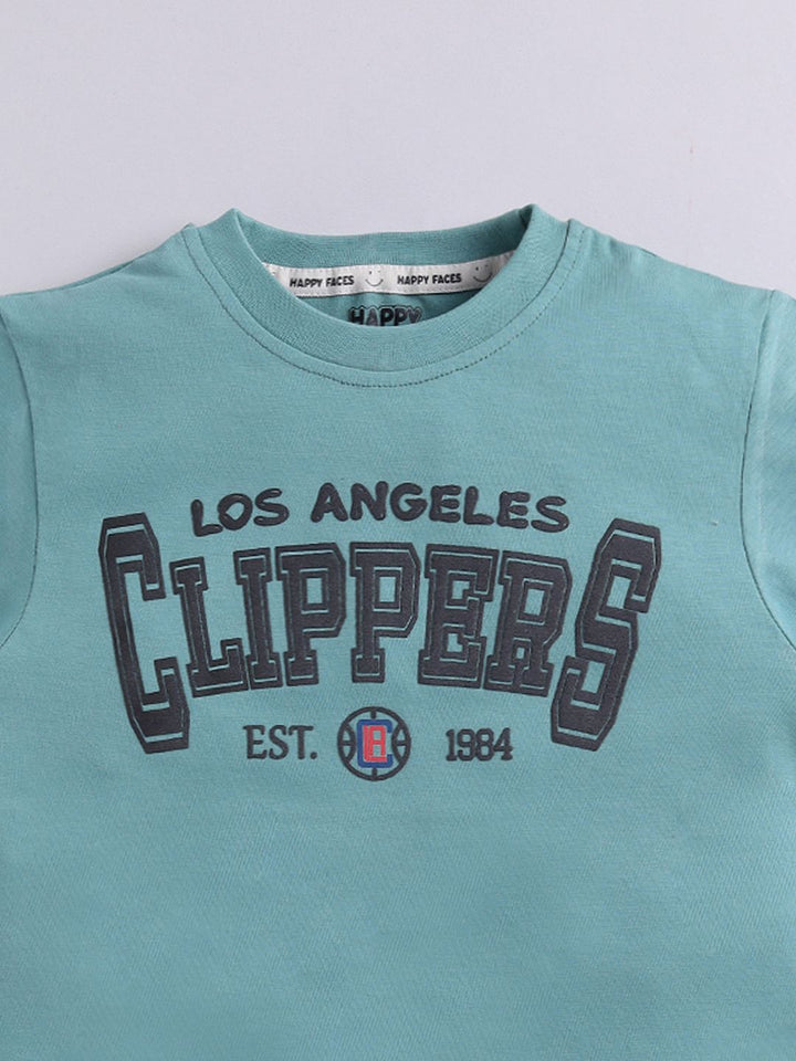 Happy Faces Boys Typography Printed Pure Cotton T-shirt