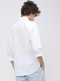 HIGHLANDER Men White Slim Fit Casual Shirt
