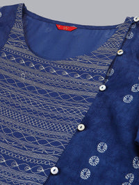W Women Blue Ethnic Motifs Printed Flared Sleeves Handloom Kurta