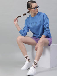 STREET 9 Women Blue Embellished Sweatshirt