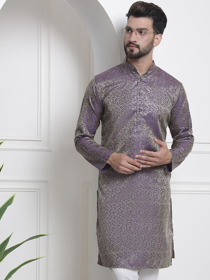 SOJANYA Ethnic Motifs Woven Design Jacquard Regular Kurta