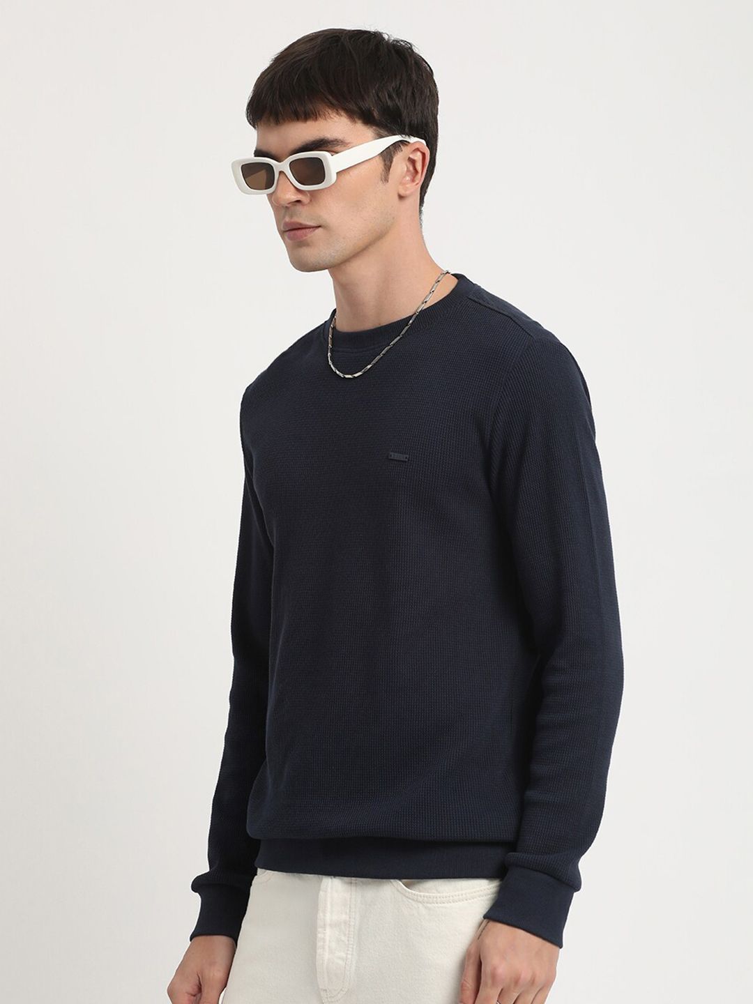 THE BEAR HOUSE Round Neck Pure Cotton Slim Fit T-shirt