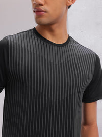 HRX by Hrithik Roshan Striped Rapid Dry Training T-shirt