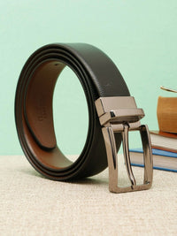 Teakwood Leathers Men Textured Leather Reversible Formal Belt