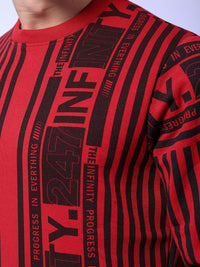 The Indian Garage Co Men Round Neck Striped Pullover Sweatshirt
