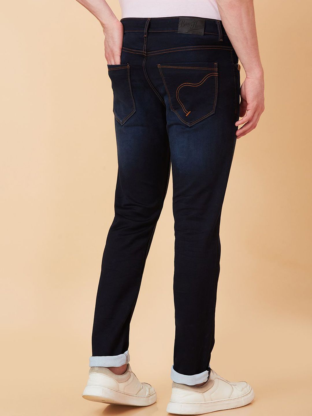 Being Human Men Slim Fit Low Distress Light Fade Jeans