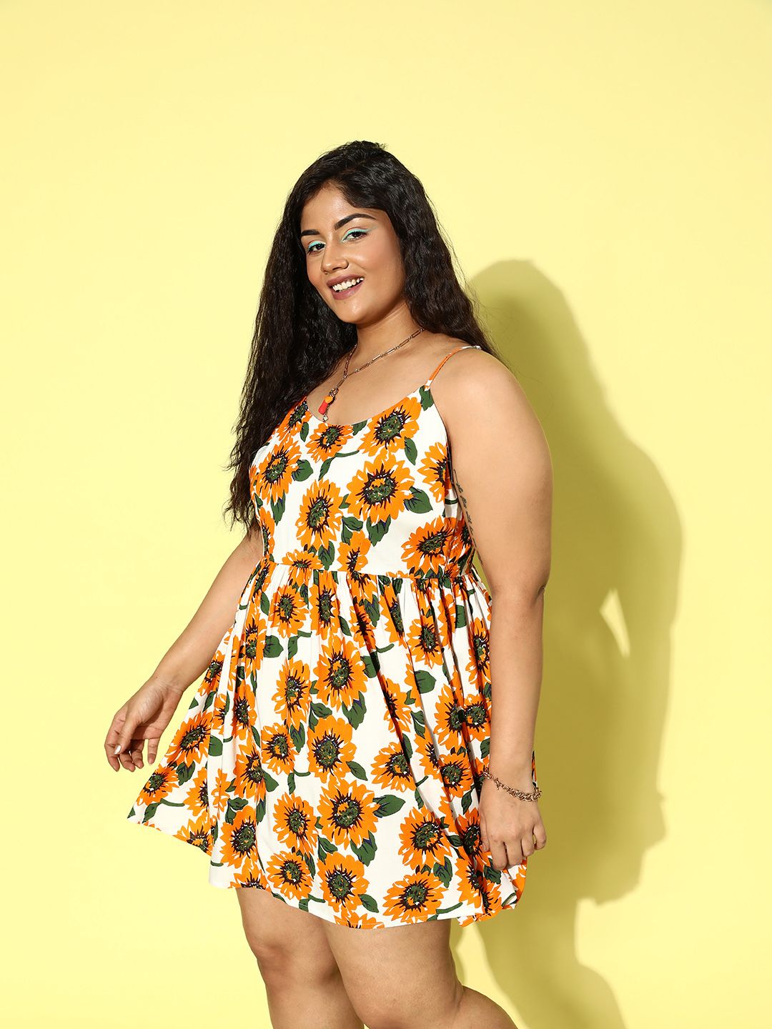 Berrylush Curve Plus Size Floral Print Fit & Flare Mini Dress