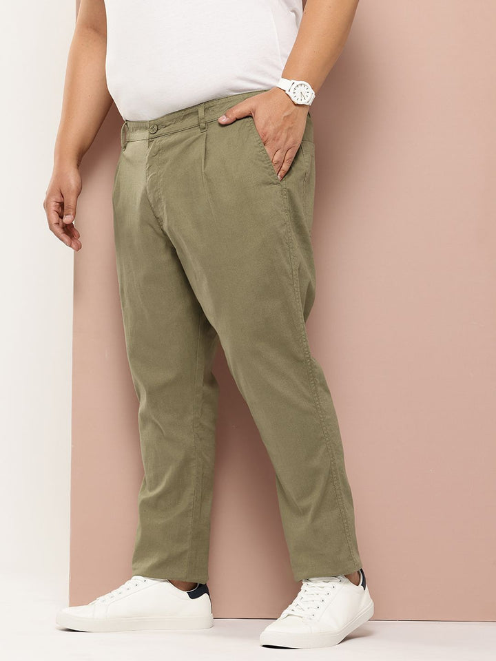 Thomas Scott Men Plus Size Straight Fit Easy Wash Chinos Trousers