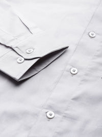 DENNISON Men Grey Smart Slim Fit Water & Stain Repellent Solid Formal Shirt