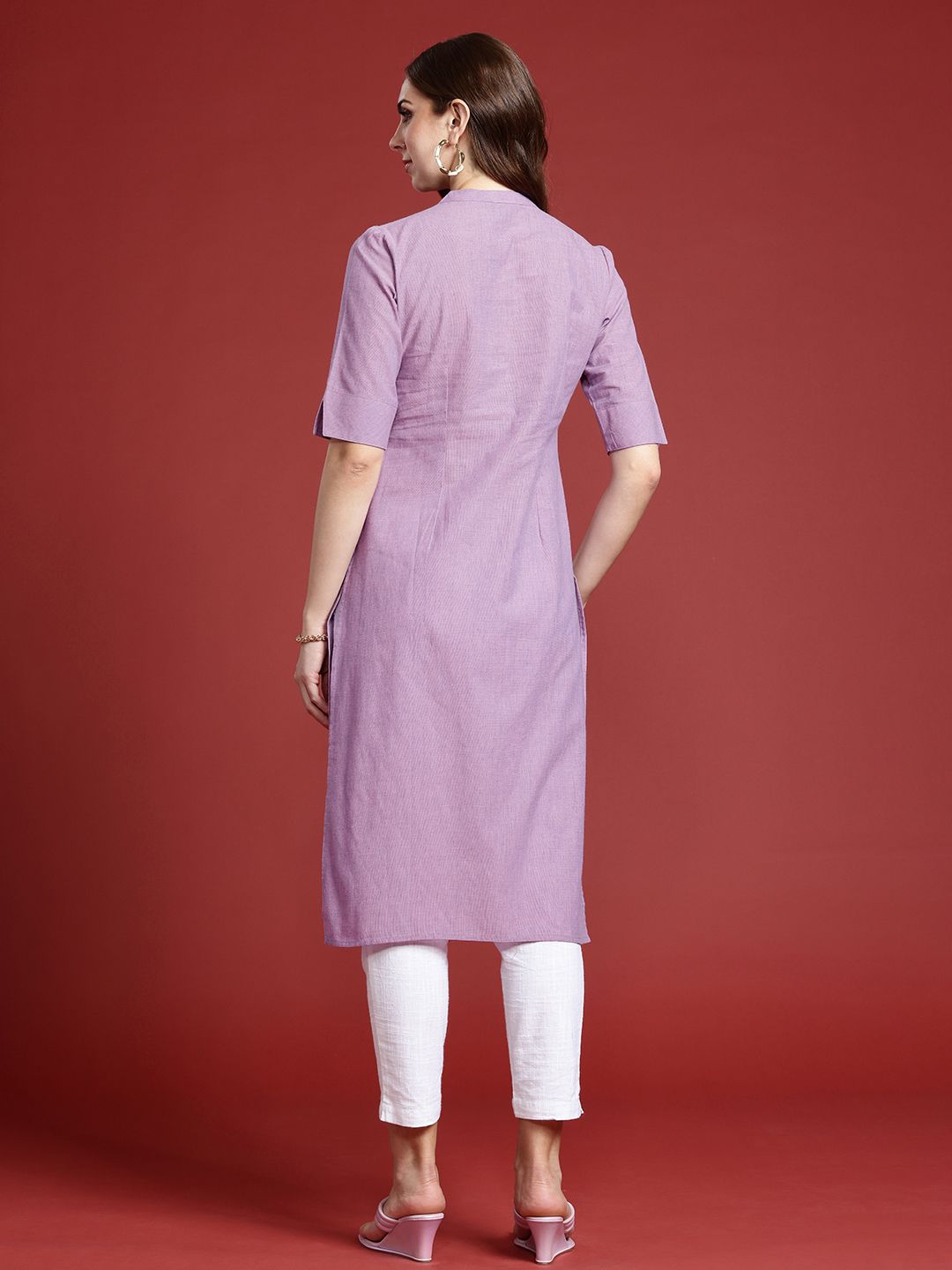 Anouk Wanita Kapas Tulen Lurus Kurta